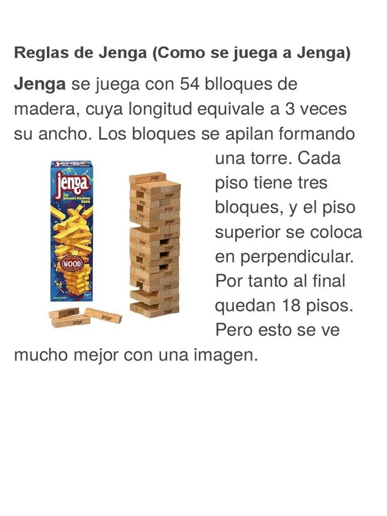 Reglas Del Juego Jenga Cómo Jugar Y Ganar Jugando Ando