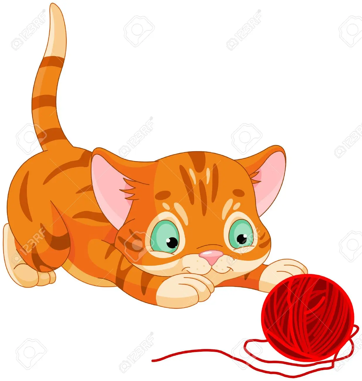 dibujo de gato jugando con lana - Cómo se llaman los gatos de Disney