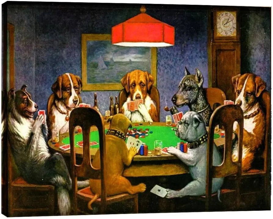 arte perros jugando poker - Qué animales jugando al póker Muestra un amigo en necesidad