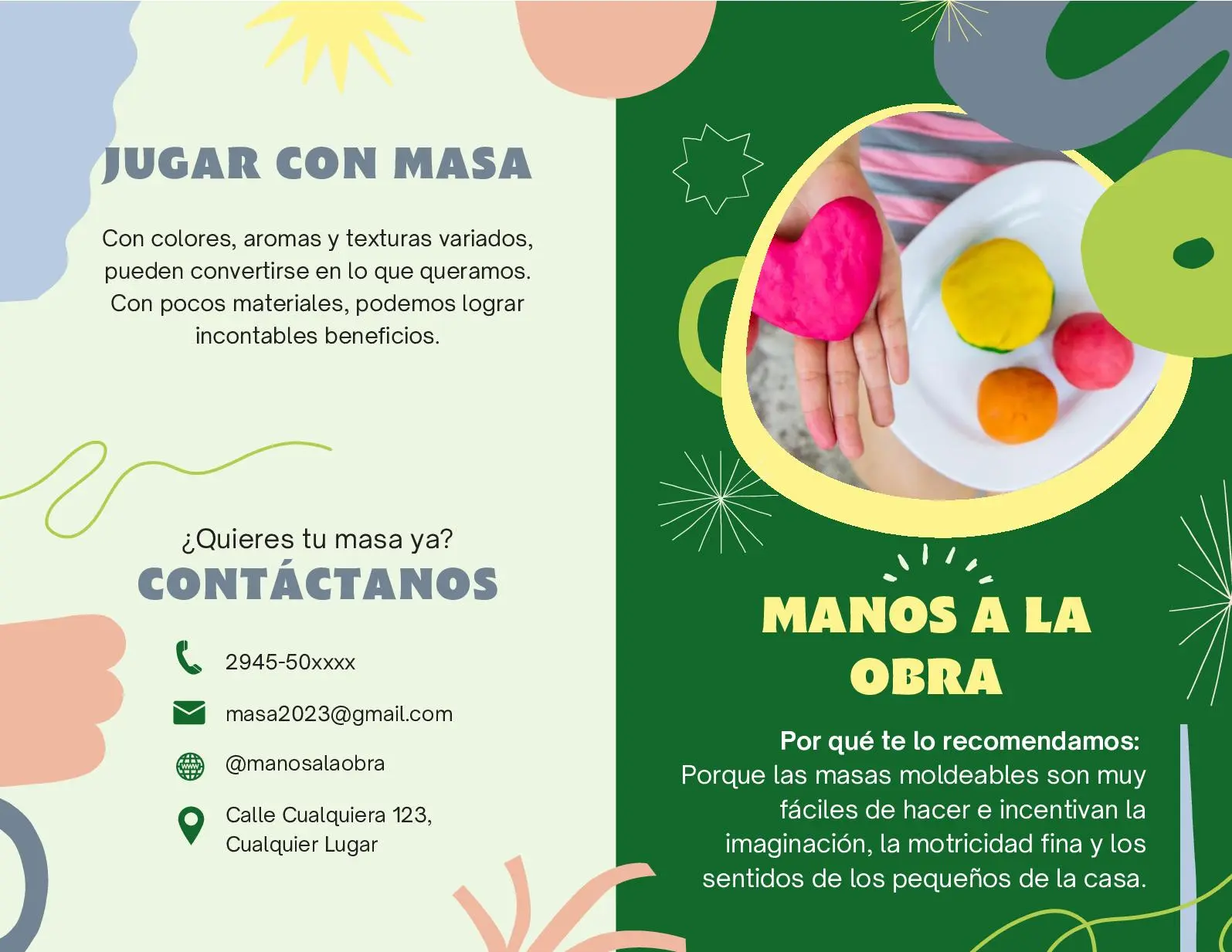 beneficios de jugar con masa - Que se trabaja con las masas