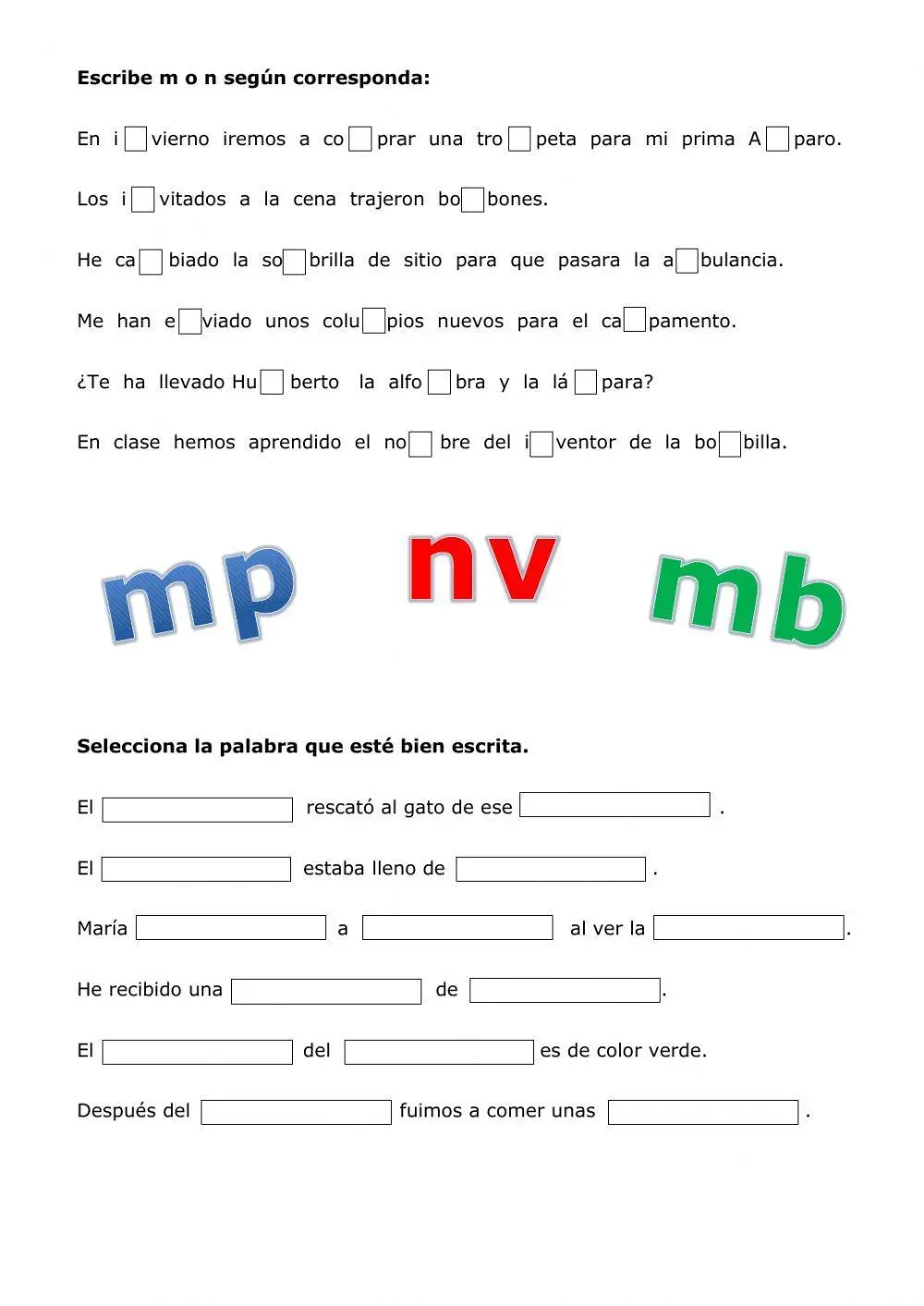 Juegos Con Mp Mb Y Nv Aprende Ortografía Y Vocabulario Jugando Ando 